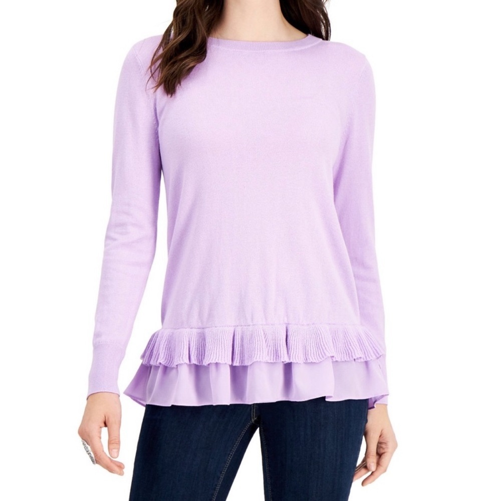Ruffle-hem sweater size XL